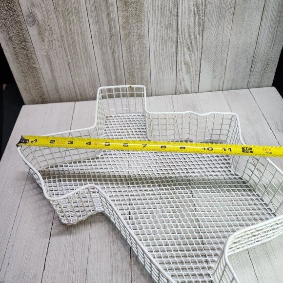 Metal Wire Basket White Texas State Shaped Storage Bread Fruit Wall Display - Picture 8 of 8